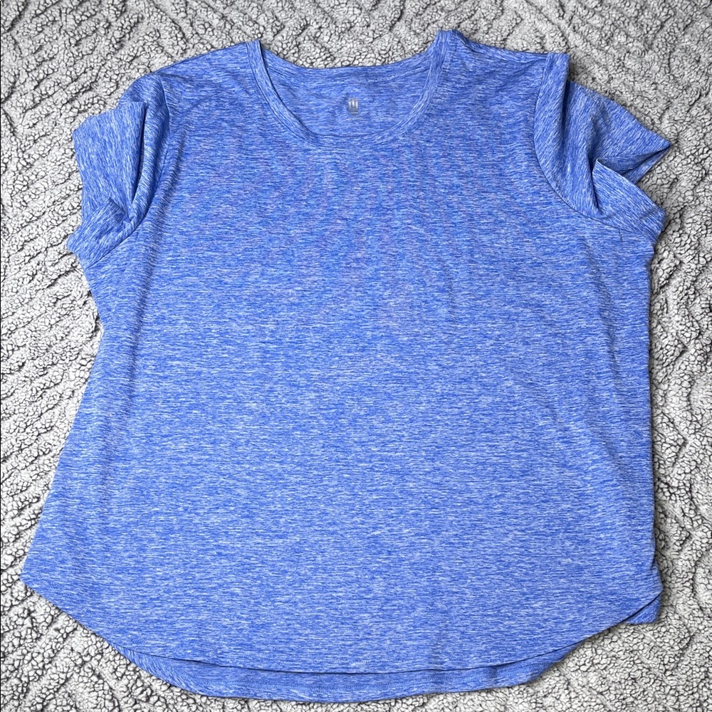 Ideology Blue Heather Short Sleeve Top
